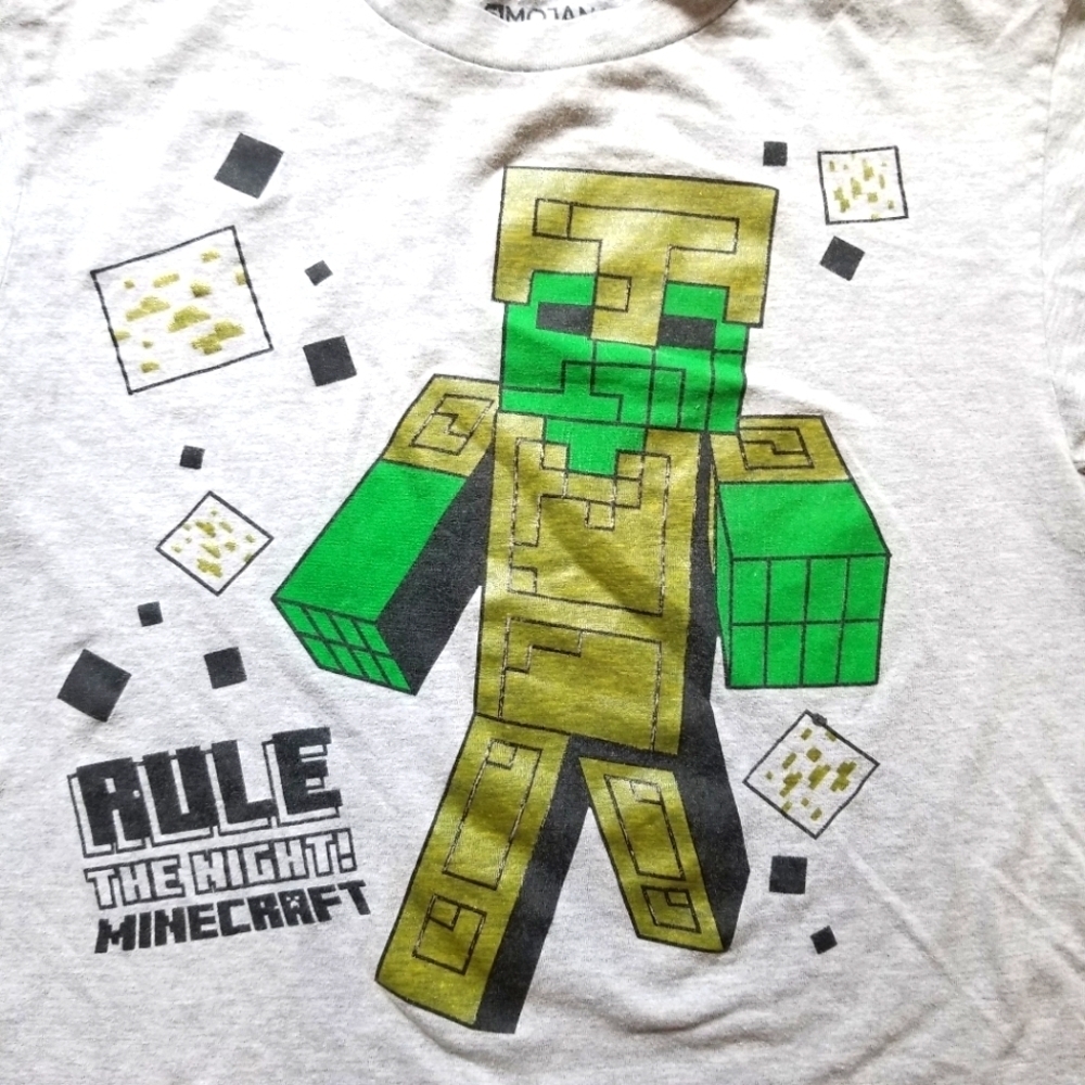 Minecraft golden zombie gray short sleeve shirt size S - Picture 2 of 6